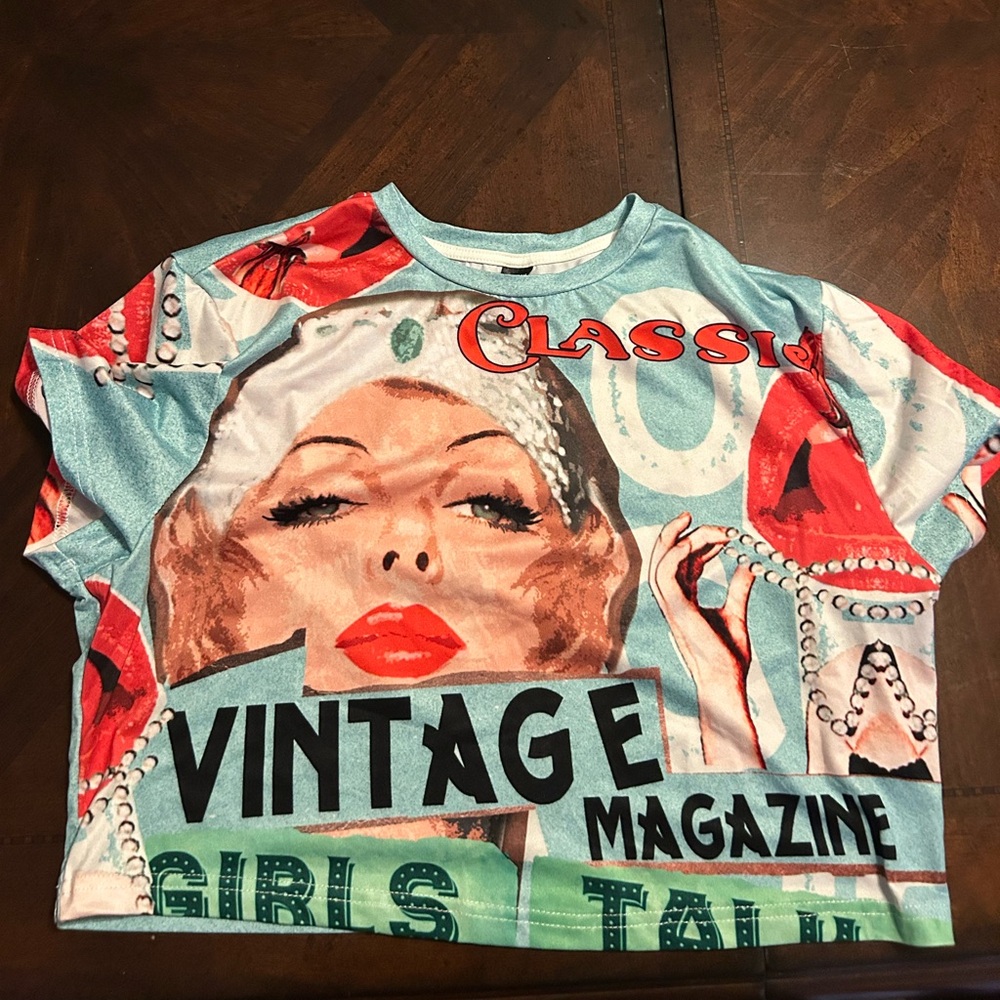 Shein cropped graphic tee